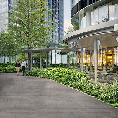 Landscaped Pathway with Deck at The Loop